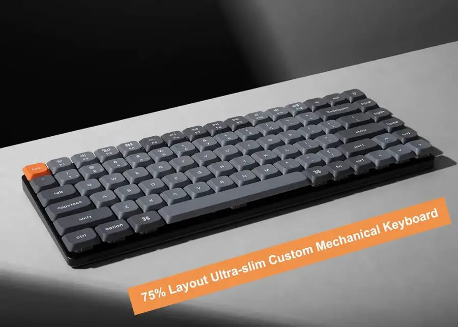 Keychron - K3 Max 75% Custom Wireless RGB Mechanical Keyboard with Programmable QMK/VIA Hot-Swappable Red Switch - Black