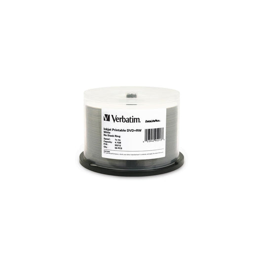 Verbatim DVD+RW 4.7GB 4X DataLifePlus White Inkjet Printable - 50pk Spindle