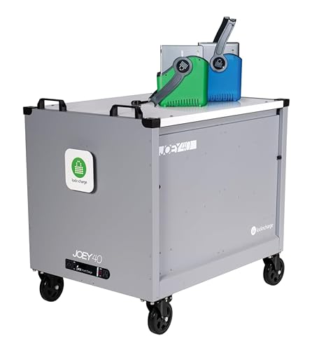 LocknCharge Joey 40 Safe, Secure, Charging Cart with Baskets Included - Compatible with Most Tablets, Chromebooks, and Laptops (LNC9-10560)