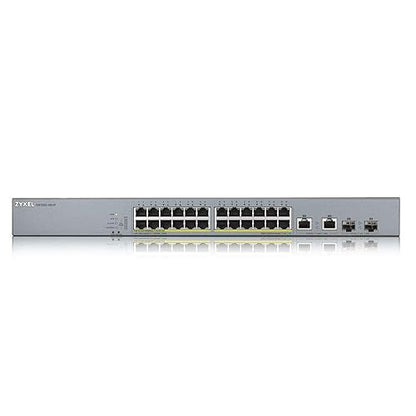 Zyxel 24-Port Gigabit Smart Managed PoE+ Switch with 375 Watt Budget and 2 Gigabit Combo Ports with Nebula Cloud Managment, Long Range PoE Switch [GS1350-26HP] Information Not Available