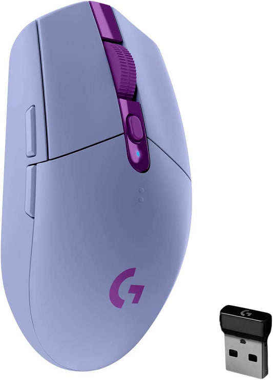Logitech G305 LIGHTSPEED Wireless Gaming Mouse, Hero 12K Sensor, 12,000 DPI, Lightweight, 6 Programmable Buttons, 250h Battery Life, On-Board Memory, PC/Mac - Lilac Lilac Mouse