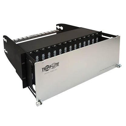 Tripp Lite Enclosure for 28 High-Density Fiber Cassettes, 4U Rack Mount Patch Panel, 10 Gb, 40 Gb and 100/120 Gb Equipment, Up to 336 Duplex LC Ports, Lifetime Manufacturer's Warranty (N482-04U)