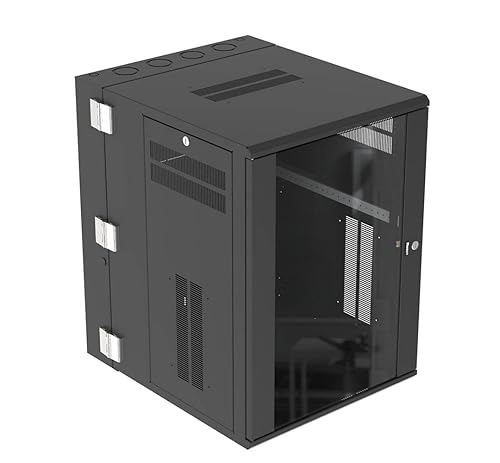Wall Mount Enclosure, Windowed Door, 18 RU, Black