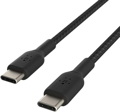Belkin Boost Charge Braided USB-C to USB-C Cable, Black (1M/3.3FT) (CAB004bt1MBK)