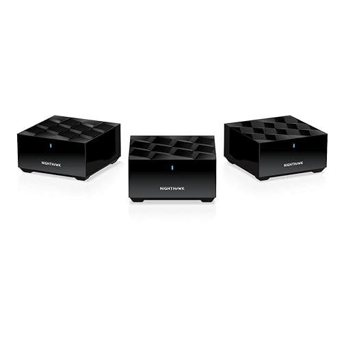 NETGEAR Nighthawk Advanced Whole Home Mesh WiFi 6 System (MK63) – AX1800 Router with 2 Satellite Extenders, Coverage up to 4,500 sq. ft. and 25+ Devices 3 Pack | AX1800