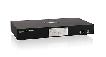 IOGEAR 2-Port 4K Dual View DisplayPort KVMP Switch with USB 3.0 Hub and Audio - 2 Computer(s) - 4096 x 2160-1 x Network (RJ-45) - 6 x USB - Desktop - 6 x DisplayPort - TAA Compliant