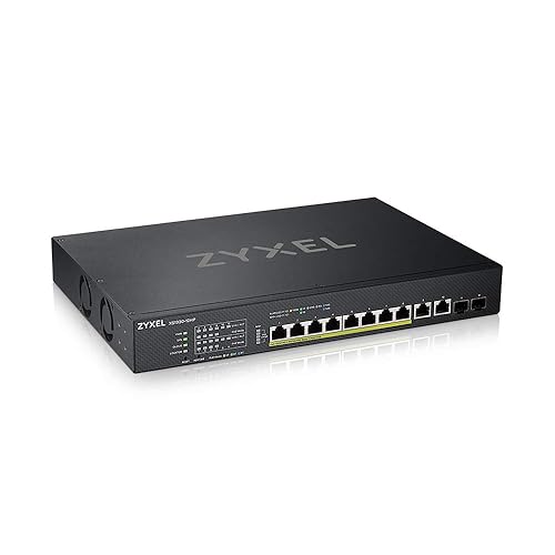 Zyxel 8-Port PoE Multi-Gigabit Ethernet Smart-L2+ Managed Switch | 8X PoE++ @375W | 2X 10G Ethernet | 2X 10G SFP+ | Optional Nebula Cloud | Rackmount [XS1930-12HP] 12-Port | PoE++