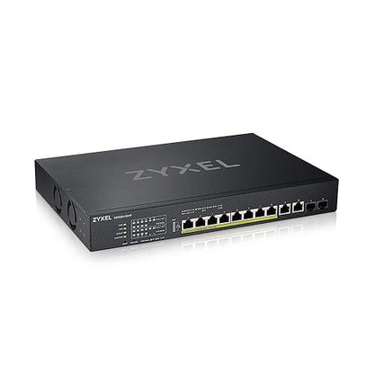 Zyxel 8-Port PoE Multi-Gigabit Ethernet Smart-L2+ Managed Switch | 8X PoE++ @375W | 2X 10G Ethernet | 2X 10G SFP+ | Optional Nebula Cloud | Rackmount [XS1930-12HP] 12-Port | PoE++