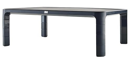 3M Adjustable Monitor Stand Riser, Holds Up to 20lbs, 13.6" Between Legs, Adjust Height from 1.7" to 5.5" MS85B