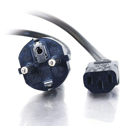 C2G 03138 14 AWG European Power Cord - CEE7/7 to IEC320C13, TAA Compliant, Black (8.20 Feet, 2.5 Meters) 8.2 Feet