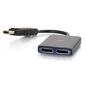 C2g/ cables to go C2G 54291 4K Display Port Monitor Splitter, USB Powered, 2 Port, Black Dual DP
