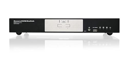 IOGEAR 2-Port DisplayPort Secure KVM Desktop Switch 4K UHD - USB Smart Card - CAC Biometrics Support - One Console Controls 2 Secure Computers (TAA) - GCS1412TAA3