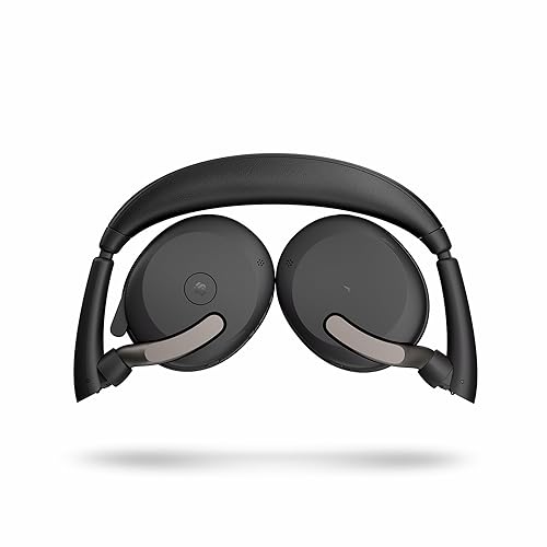 Jabra Evolve2 65 Flex Stereo Headset with Bluetooth, Wireless Charging Pad - Noise-Cancelling Jabra ClearVoice Technology & Hybrid Active Noise Cancellation - Certified for Microsoft Teams - Black USB-A MS Teams