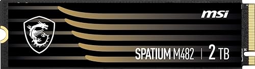 MSI Gaming SPATIUM M482 PCIe 4.0 NVMe M.2 2TB Internal SSD (PCIe Gen4, NVMe 1.4, M.2 2280, Read 7300 MB/S, Write 6400 MB/S, 2TB)
