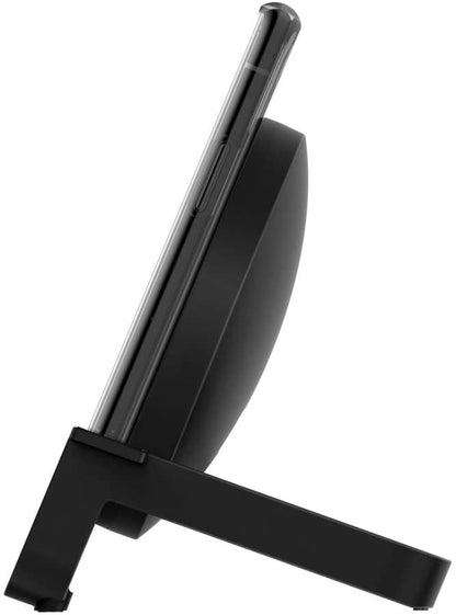Belkin BoostCharge 10W Fast Wireless Charging Stand, Includes QuickCharge 3.0 Wall Charger and Cable, Case Compatible for iPhones, Galaxy, Pixel and Other Qi Enabled Devices (includes AC adapter)