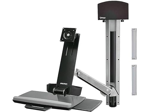 Ergotron Styleview Sit-Stand Combo Arm, Up to 24-Inch Monitor, Polished Aluminum 45-266-026