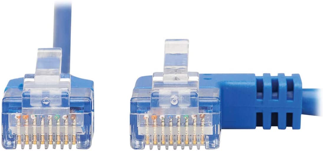 Tripp Lite Right Angle Cat6 Ethernet Cable, Gigabit Molded Slim UTP Network Patch Cable, Blue, 10 ft. (N204-S10-BL-RA) Right Angle 10-ft.