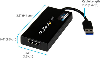 StarTech.com USB 3.0 to HDMI Adapter - 4K 30Hz Ultra HD - DisplayLink Certified - USB Type-A to HDMI Display Adapter Converter for Monitor - External Video &amp; Graphics Card - Mac &amp; Windows (USB32HD4K) USB 3.0 to HDMI 4K (Mac &amp; Win) Adapter