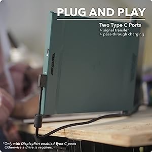 New Mobile Pixels 2023 Duex Max Portable Monitor, 14.1" FHD 1080P IPS Ultra Slim Laptop Screen Extender, USB A/USB C Plug and Play Auto Rotated, Windows/Mac/Android/Switch Compatible (Mallard Green)