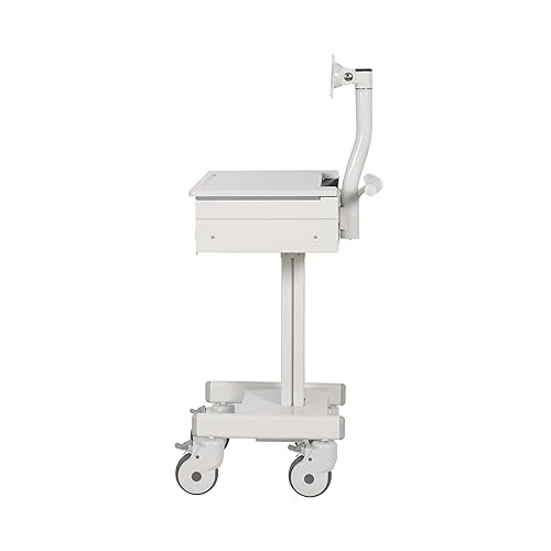 Tripp Lite Mobile Workstation with Monitor Arm, Casters, Locking Drawer TAA (WWSS1DWSTAA), White