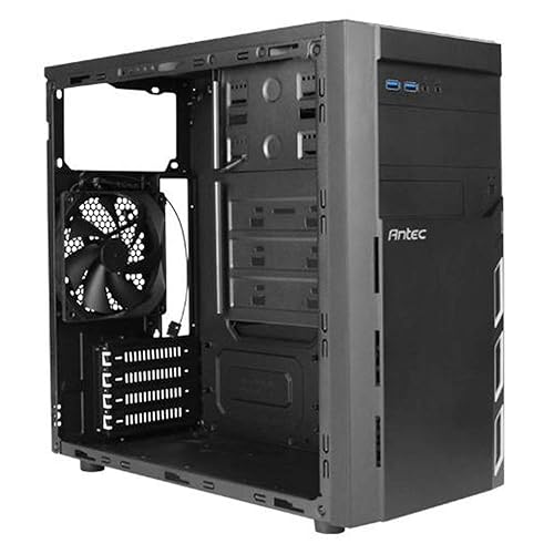 Antec Value Solution Series VSK3000 Elite Mid-Tower PC Computer Case with SGCC Steel, 335mm GPU Length, Liquid Cooling, USB 3.0x2, 120mm Fan Installed, 5.25”/3.5”/2.5” Drive Bays for M-ATX/Mini-ITX VSK Series 3000 Elite