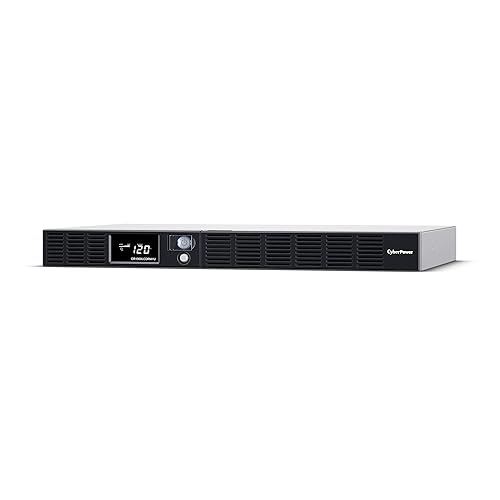 CyberPower OR1000LCDRM1U Smart App LCD UPS System, 1000VA/600W, 6 Outlets, AVR, 1U Rackmount 1000VA UPS System