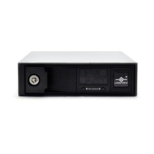 Vantec Ez Swap 4 3.5-Inch Aluminum Removable Trayless Sata Hard Drive Rack with LCD and Fan MRK-401ST-BK (Black)
