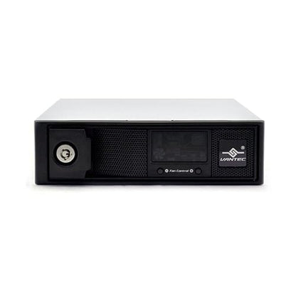 Vantec Ez Swap 4 3.5-Inch Aluminum Removable Trayless Sata Hard Drive Rack with LCD and Fan MRK-401ST-BK (Black)