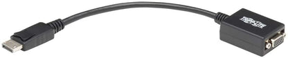 Tripp Lite DisplayPort to VGA Video Adapter, DP to VGA Video Converter, Active Display Adapter (M/F), 6 in. (P134-06N-VGA), Black DP to VGA Active