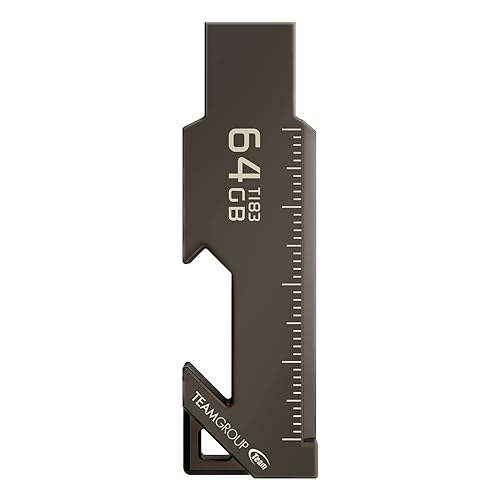 TEAMGROUP T183 64GB USB 3.2 Gen 1 (3.1/3.0) Metal Magnetic Multi-Functional USB Flash Thumb Drive, External Data Storage Memory Stick Compatible with Computer/Laptop (Nickel Black) TT183364GF01 1 Count (Pack of 1) T183 Dark Knight