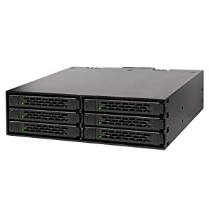 ICY DOCK Full Metal 6 x 2.5 SAS/SATA HDD/SSD Mobile Rack Enclosure for 5.25" Bay | ToughArmor MB996SP-6SB