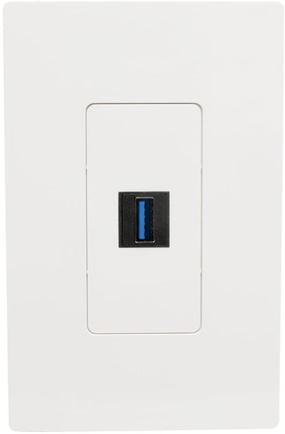 Tripp Lite USB 3.0 Keystone/Panel Mount Coupler Cable (F/F), Angled Connector, All-in-One, Black, 1 ft. (U325-001-KPA-BK) USB 3.0 1 ft. Angled Coupler