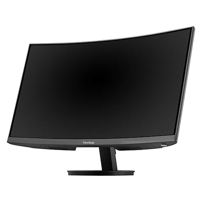 ViewSonic VA2416C 24 Inch Full HD 1080p Frameless Curved Monitor with Variable Refresh Rate, Eye Care, HDMI, and DisplayPort Inputs for Home and Office