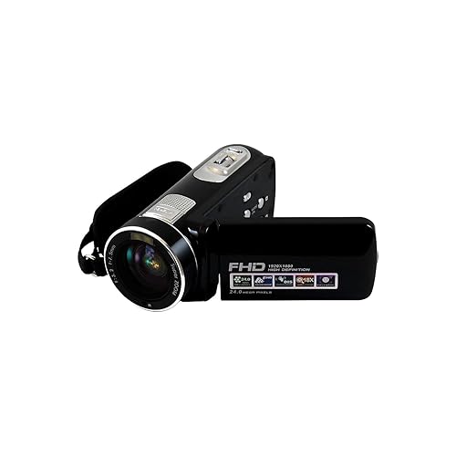 HamiltonBuhl HDV17BK ActionPro FHD Digital Video Camera 24MP, 2.7-Inch TFT-LCD Screen with 270 Angle Rotation, 18x Digital Zoom (Black)
