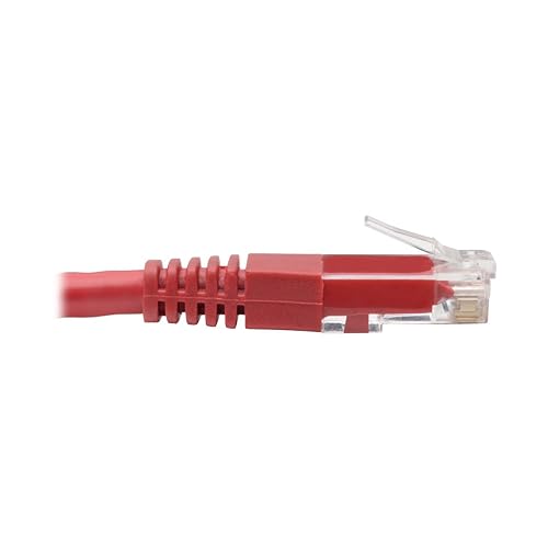 Tripp Lite N200-100-RD Cat6 Cat5e Gigabit Molded Patch Cable RJ45 M/M Red 550Mhz 100' 100' 100 ft. Red