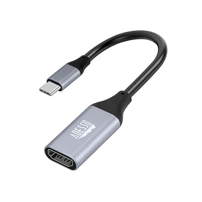 Adesso AUH-5010 USB-C to HDMI Adapter | 4K Resolution, 60Hz Refresh Rate, Plug & Play | Aluminum Alloy Case, Driver-Free | Compact Design, Audio Transfer