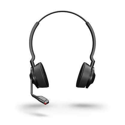 Jabra Engage 55 Stereo Wireless Headset with Link 400 USB-A DECT Adapter – Noise-Cancelling Microphone, Extensive Range, Hearing Protection – Certified for Google Meet and Zoom – Black UC (USB-A) Stereo
