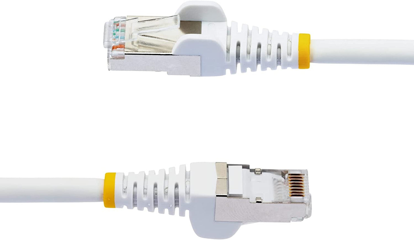 StarTech.com 5ft CAT6a Ethernet Cable - Low Smoke Zero Halogen (LSZH) - 10 Gigabit 500MHz 100W PoE RJ45 S/FTP White Network Patch Cord Snagless w/Strain Relief (NLWH-5F-CAT6A-PATCH)