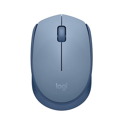Logitech M170 Wireless Mouse for PC, Mac, Laptop, 2.4 GHz with USB Mini Receiver, Optical Tracking, 12-Months Battery Life, Ambidextrous - Blue Grey