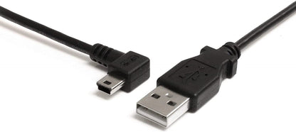 StarTech.com 6 ft. (1.8 m) Left Angle Mini USB Cable - USB 2.0 A to Left Angle Mini B - Black - Mini USB Cable (USB2HABM6LA) 6 ft / 2m Left Angle