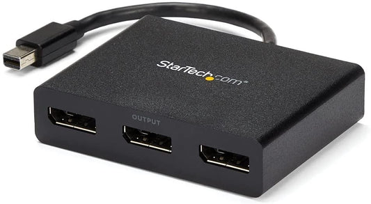 StarTech.com 3-Port Multi Monitor Adapter - Mini DisplayPort to DisplayPort MST Hub, Dual 4K30Hz &amp; 1x 1080p - Video Splitter for Extended Desktop Mode on Windows Only - mDP 1.2 to 3x DP (MSTMDP123DP) Mini DisplayPort to 3x DisplayPort