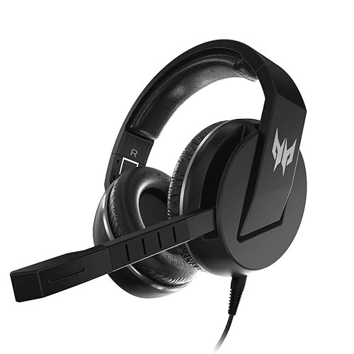 Acer Predator Galea 311 True Harmony Sound Gaming Headset: 50mm Drivers - Rotatable Omni-Directional Mic with On-Cable Controls - Black, NP.HDS11.00B