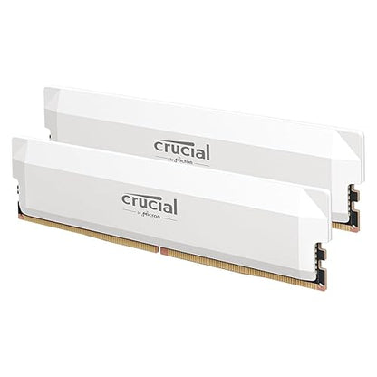 Crucial Pro DDR5 RAM 64GB Kit (2x32GB) 6400MHz CL40, Overclocking Desktop Gaming Memory, Intel XMP 3.0 & AMD Expo Compatible – White CP2K32G64C40U5W White 64GB Kit (2x32GB) 6400MHz