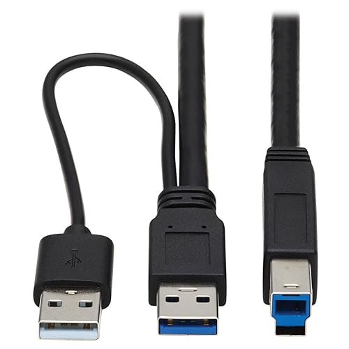 Tripp Lite USB-A to USB-B 25-Foot Active Repeater Extension Cable, USB 3.2 Gen 1, Male-to-Male, Up to 5 Gbps, Windows & macOS Compatible, 3-Year Warranty (U328-025-1)