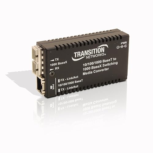 Lantronix M/GE-PSW-LX-01 Transceiver/Media Converter - 1 x Network (RJ-45) - 1 x SC Ports - Single-mode