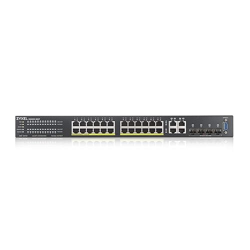 ZyXEL 24-Port Gigabit Ethernet Layer 2 Managed PoE+ Switch with 375 Watt Budget and 4 Gigabit Combo Ports and Hybrid Cloud Mode [GS2220-28HP] 24-Port | PoE+ | 4-Port GbE combo