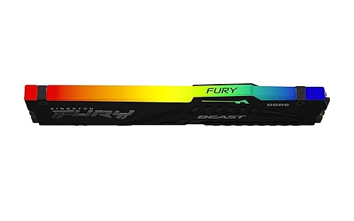 Kingston Technology Kingston Fury Beast 32GB 5200MT/s DDR5 CL36 RGB Desktop Memory Single Module | Infrared Syncing | AMD Expo | Plug N Play | KF552C36BBEA-32