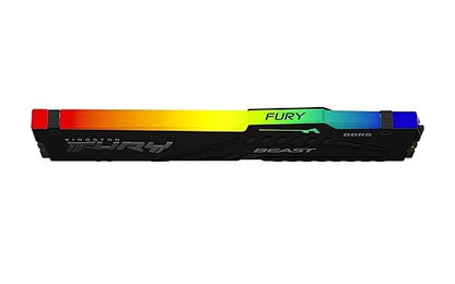 Kingston Fury Beast RGB 32GB 4800MT/s DDR5 CL38 DIMM Desktop Memory Single Module | Intel XMP 3.0 | Infrared Sync Technology | Overclocking Stability | KF548C38BBA-32