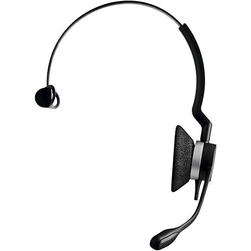 Jabra Biz 2300 USB MS Mono On-Ear Stereo Phone Headset w/ 360 Degree Noise Cancelling Boom Mic Reinforced Kevlar Cable and HD Voice Wideband Audio w/PeakStop Decibel Protection