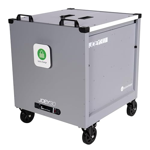 LocknCharge Joey 30 Safe, Secure, Charging Cart with Baskets Included - Compatible with Most Tablets, Chromebooks, and Laptops (LNC9-10559)